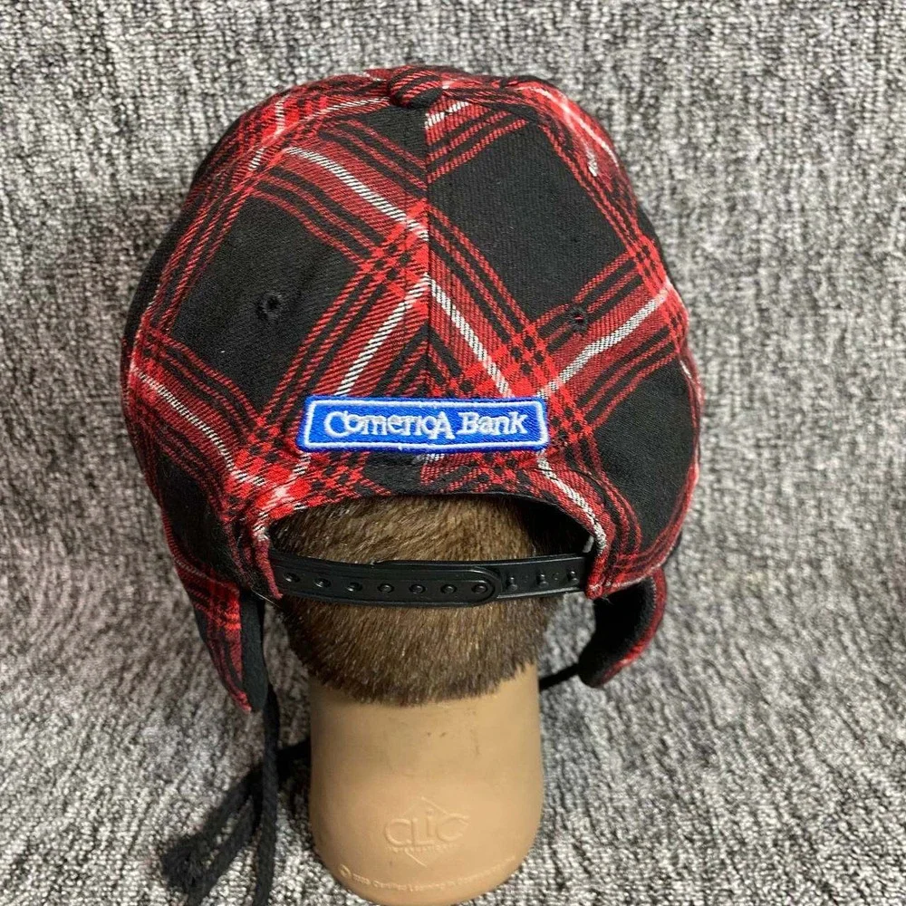 Grand Rapids Griffins Trapper Hat Kids OSFM Red Black Plaid Winter Ear Flaps Cap